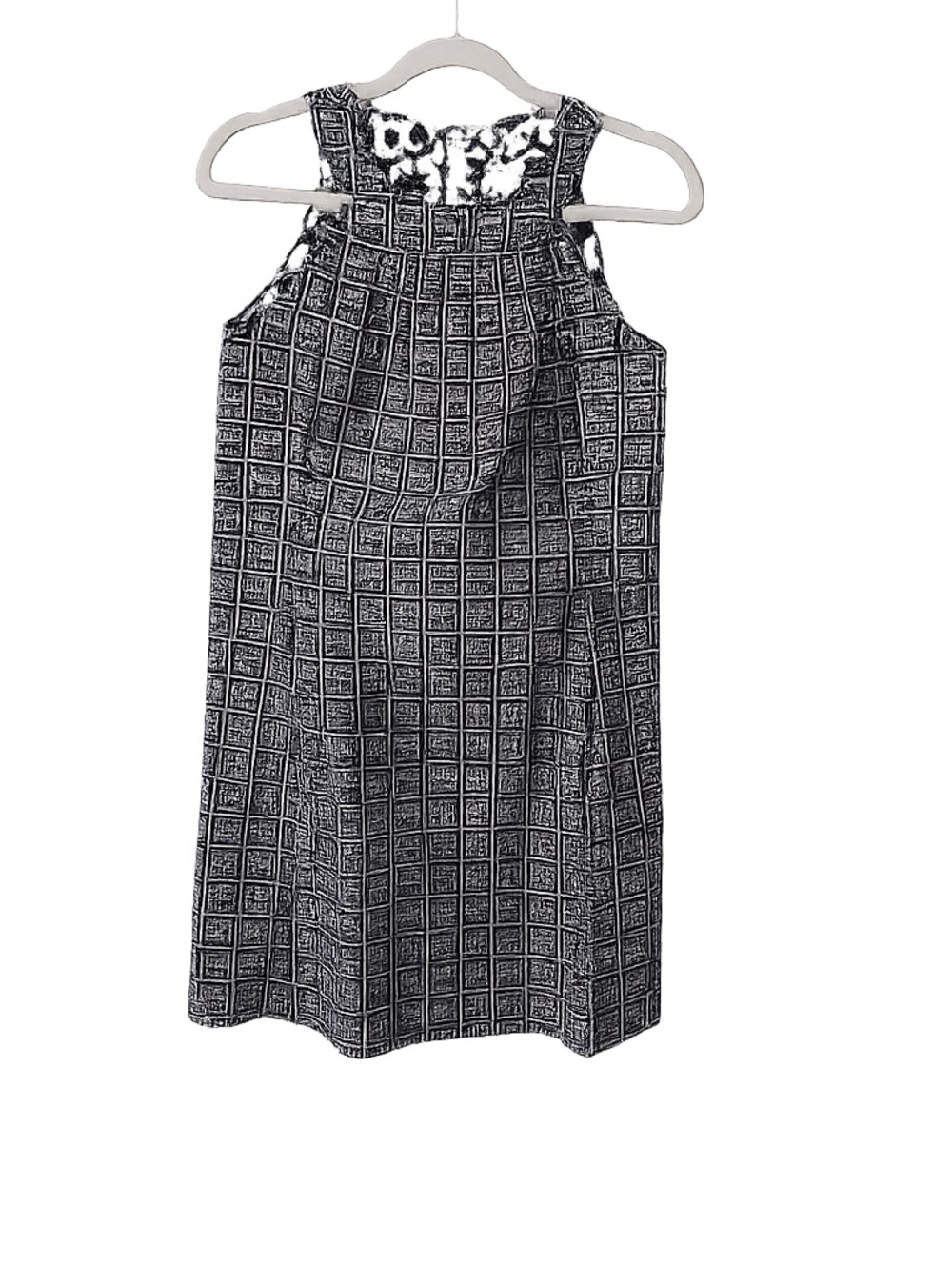 Dizzy Lizzie Black and White Geometric Halter Midi Dress size S cotton blend